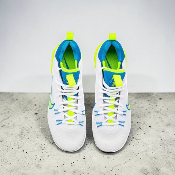 Nike Huarache 9 Elite Turf TF LAX SE Lacrosse Shoes Cleats White Blue FV6148 100 main image 3